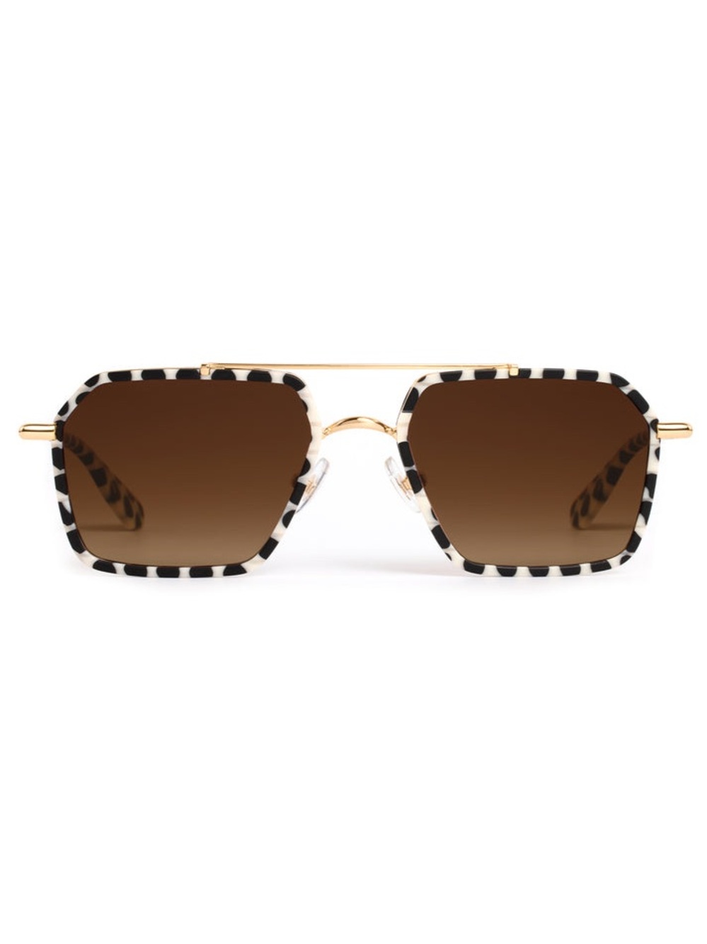 Krewe Emery Sunglasses - Black and white 18K + Matte Domino